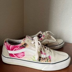 Tropical floral vans #vans#tropical